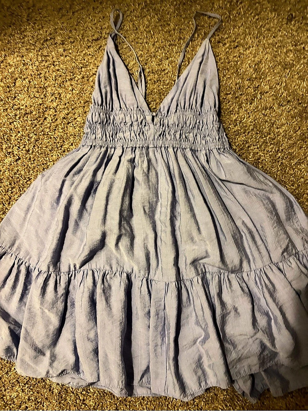 Mustard Seed Tiered Mini Dress in Purple Size Small